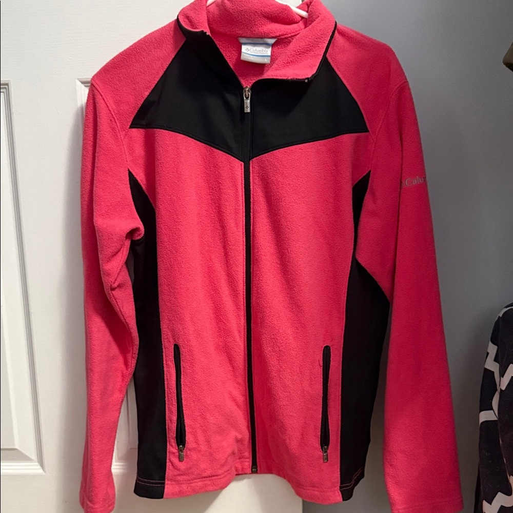 Columbia Vibrant Pink and Black Fleece Jacket